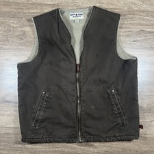 Woolrich Outdoors Men's Large Rugged Heavy Cotton Canvas Sherpa Lined Vest READ