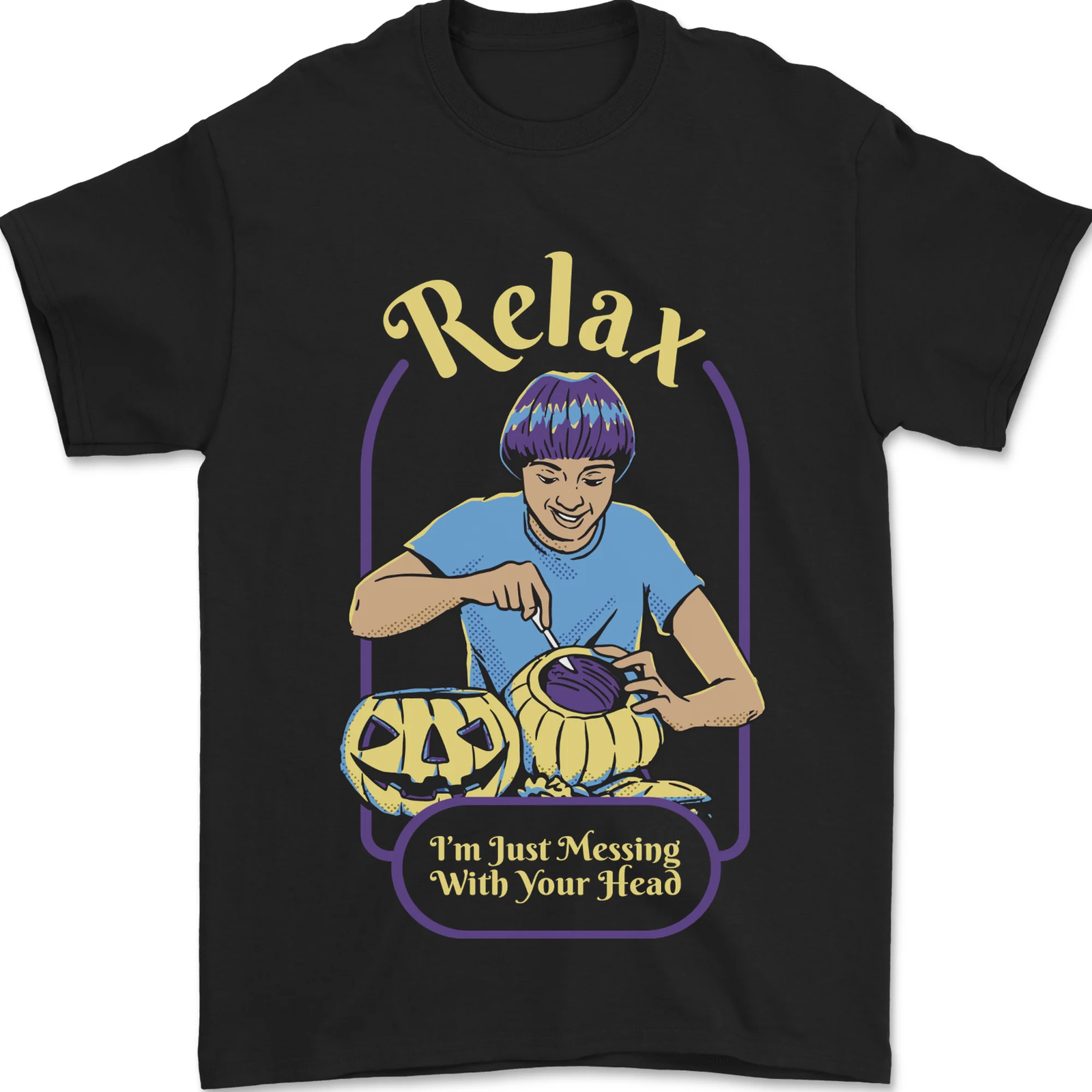 Halloween Messing With Your Head Satire Mens T-Shirt 100% Cotton