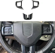 Carbon Fiber Style Steering Wheel Cover Trims for Dodge Challenger Charger 2010+