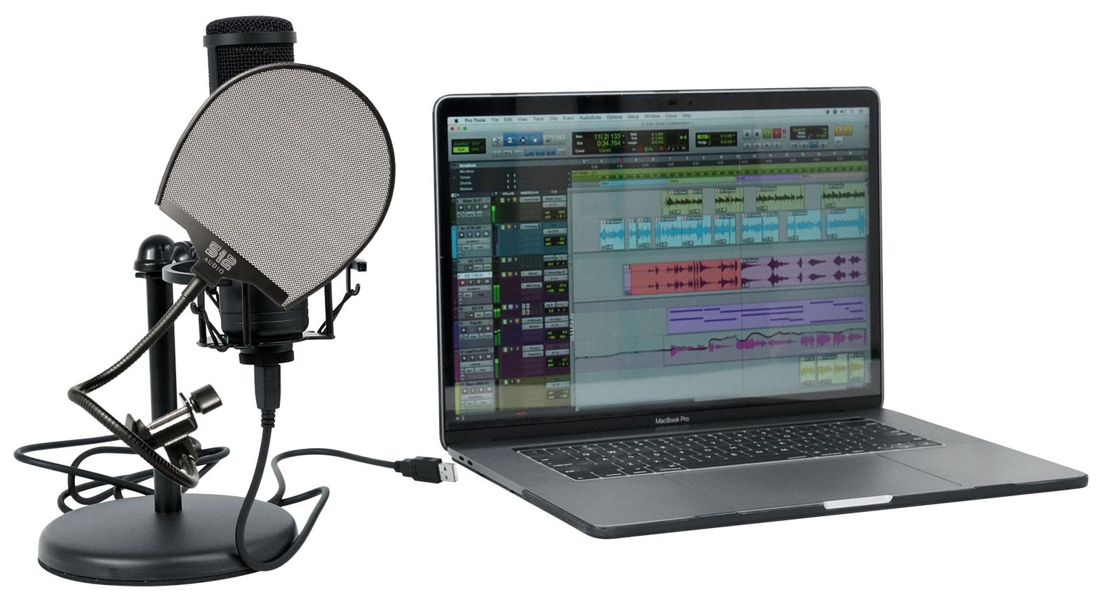 Rockville Solo-Cast Pro USB Компьютерный микрофон Микрофон + подставка + Поп-фильтр для подогрева звука