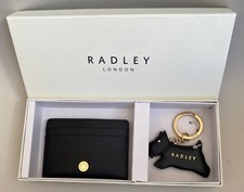 RADLEY Jump Key Ring and Card Holder Set, Black in Gift Box (RRP £69)