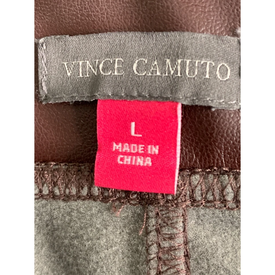 Vince Camuto Mujer Imitación Cuero Leggings Pantalones Talla L Borgoña Pull On 7380 Foto 2 de 4