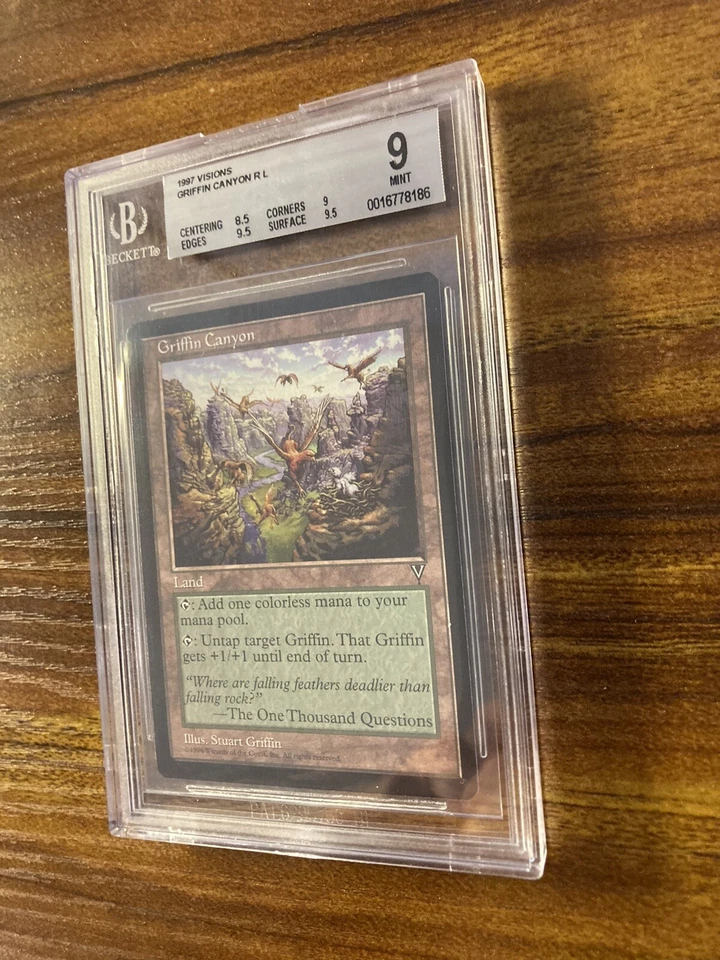 MTG✨GRIFFIN CANYON✨Visions BGS 9 MINT RARE Land RESERVE LIST 1996 POP 1 ! - Image 4 of 4
