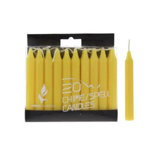 Mega Candles - Unscented 4" Chime / Spell Taper Candles - Yellow, Set of 20
