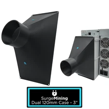 Dual 120mm Case to 3 Inch - Fan Shroud Adapter Silencer Antminer KS3 L7 S19 X5