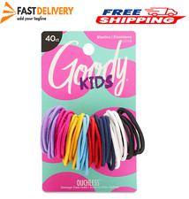 Goody Kids Ouchless Elastic Hair Ties - 40 Ct, Assorted Colors, 2MM Rubber Bands