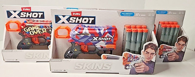Zuru X-Shot Skins Lot Of 3 Game Over X-Shot Darts New