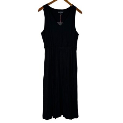 Cynthia Rowley NWT Black Knit Sleeveless Midi Dress Size Large