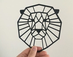 Geometric Lion Wall Art Decor Hanging Decoration Origami Polygonal Pick A Colour Ebay