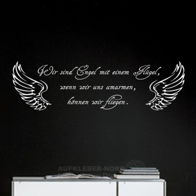 Wir sind Engel 120cm Wandtattoo A22 mit Flügel Wandaufkleber Zitat Sprüche Tatoo