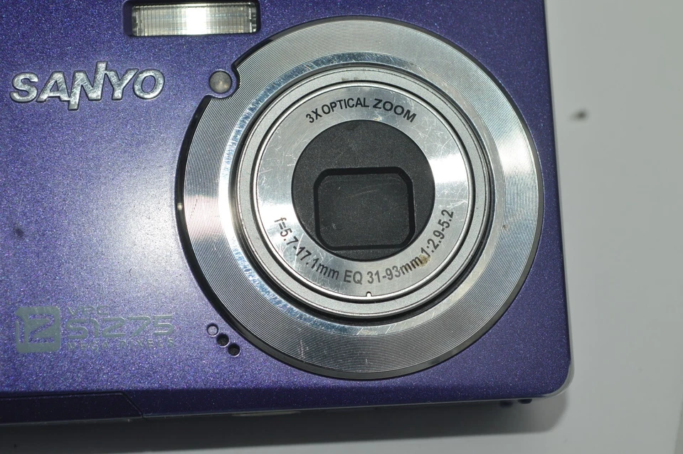 Cámara digital SANYO VPC-S1275 12 MP azul oscuro solo para reparación de piezas Foto 4 de 4