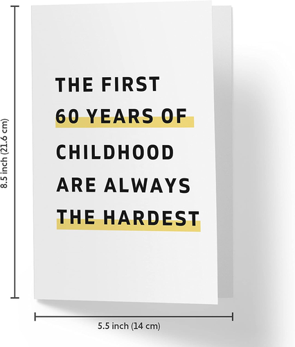 Funny 60Th Birthday Card for Men Women - Large 5.5X8.5 Inch 60 Years Old Birthda - Picture 4 of 12