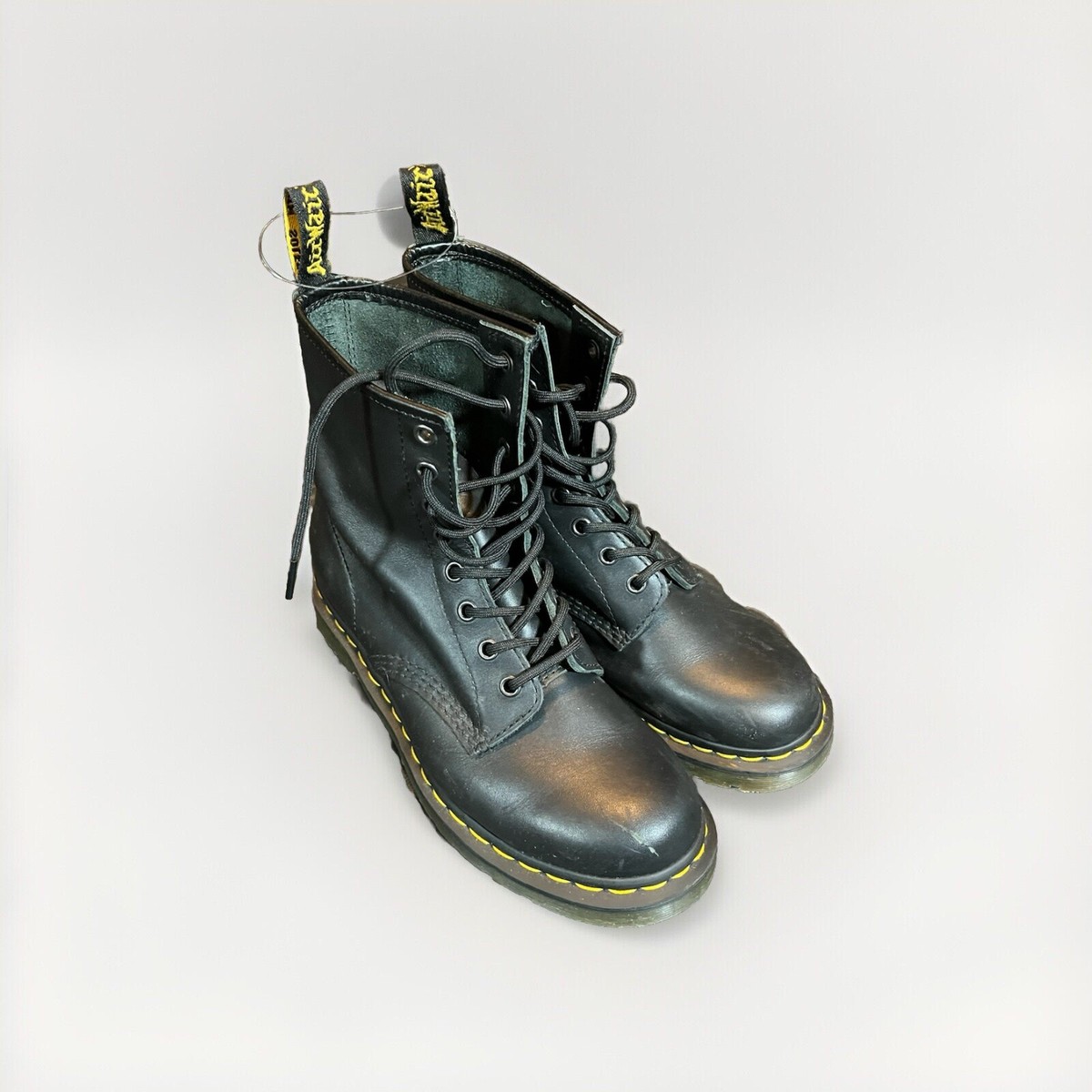 Dr Doc Martens Boots Sz M W Leather Combat Lace Up Air Wair Bouncing  Soles