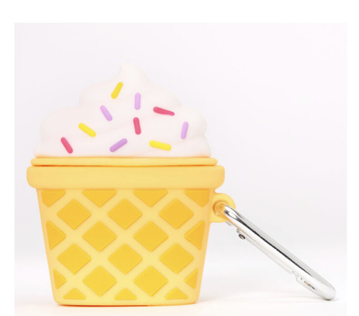 ICECREAM AIR POD SILICON CASE。 Claire's Ice Cream Cone Silicone Earbud Case Cover for Apple