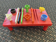 Child Guidance Toy Mechanic  s Bench 270 Vintage 4 Wrenches  6 Shaped Screws