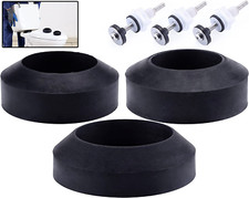 Toilet Tank Gasket and Toilet Gasket with 3 Stainless Steel Hardware Kits Fits M