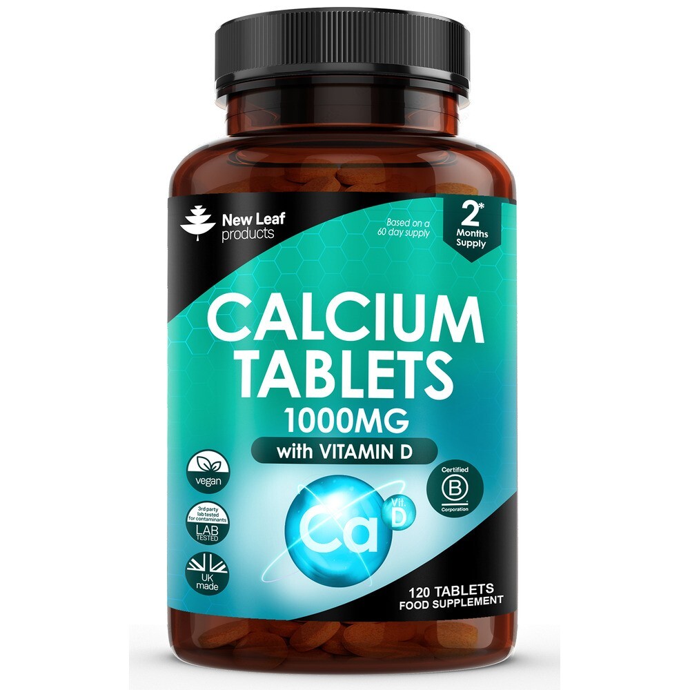Calcium Tablets - Calcium & Vitamin D3, 120 Tablets High Strength 1000mg P/S