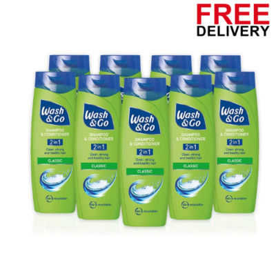Wash & Go 2 in 1 Classic Shampoo und Conditioner X 9 Flaschen Kostenlose Lieferung