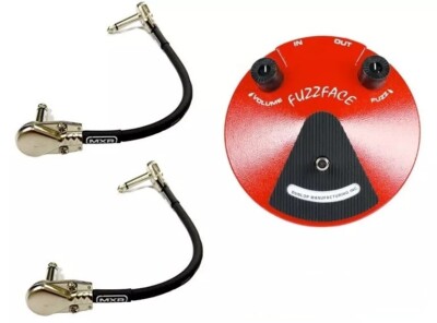 Dunlop Fuzz Face Guitar Effects Pedal JDF2 Germanium PNP ( 2 MXR CABLES )