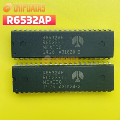 2 Pezzi Circuito Integrato R6532AP Chip Datas DIP-40 - Nuovi