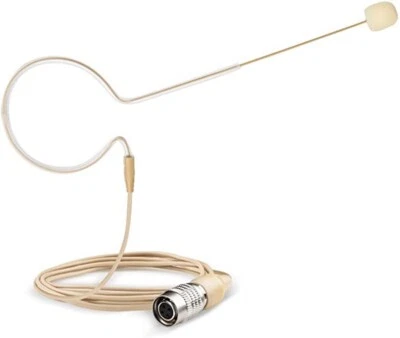 Beige headset earhook mic head worn microphone for Audio Technica Wireless MIC