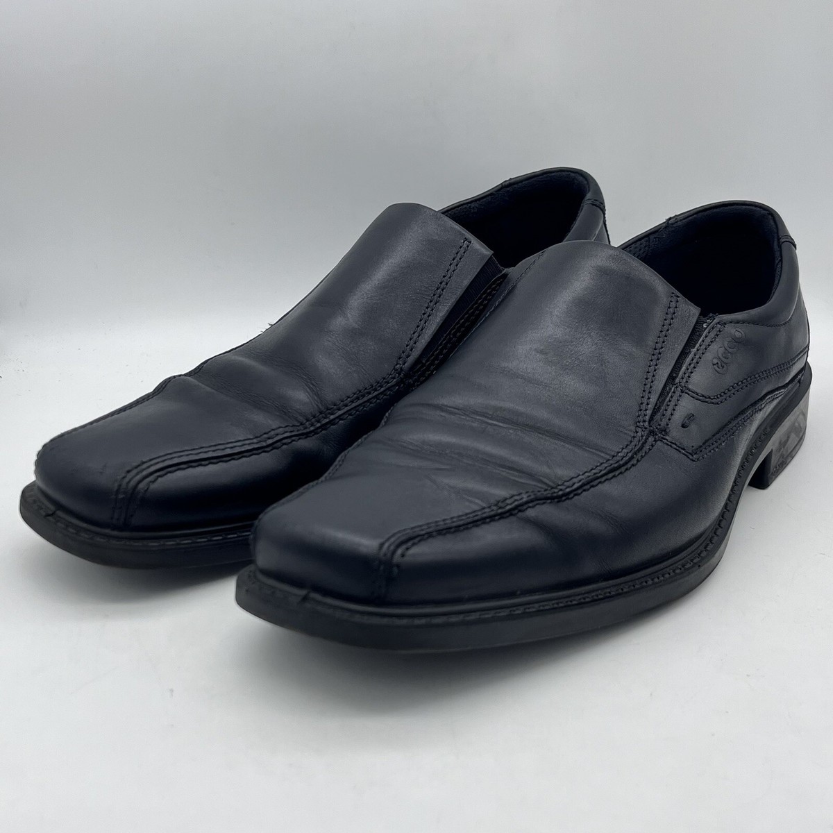 Ecco Black Leather New Jersey Slip-On Loafers Dress Shoes  display picture 3