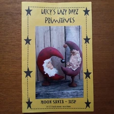 Primitive Style Sewing Pattern 14 Inch  Moon Santa Pattern Christmas 
