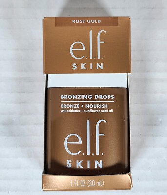 e.l.f. SKIN Bronzing Drops Liquid Bronzer Face & Skin Sun-Kissed Glow Rose Gold | eBay e.l.f. SKIN Bronzing Drops Liquid Bronzer Face & Skin Sun-Kissed Glow Rose Gold | eBay