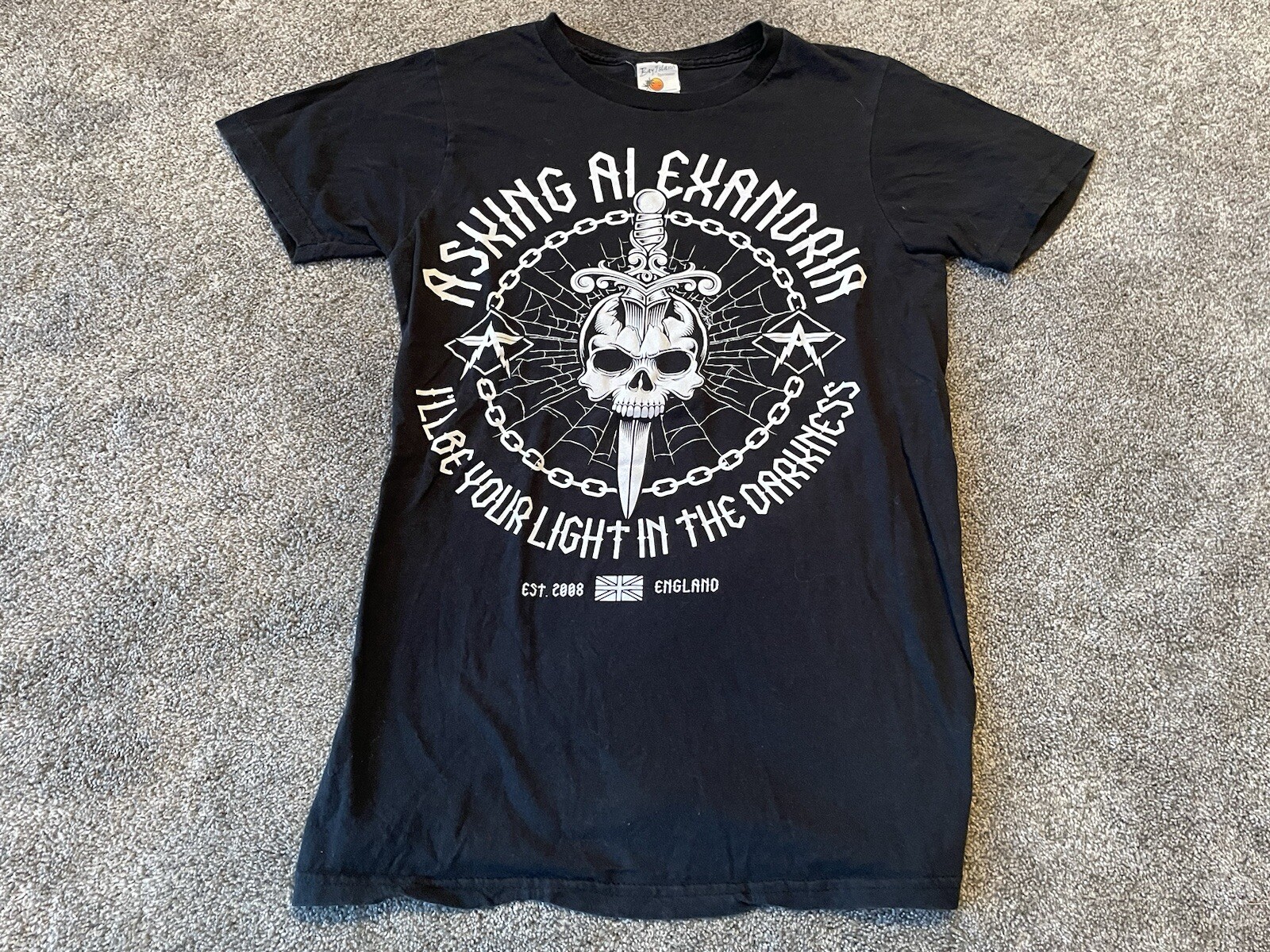 Asking Alexandria Shirt Mens Small Black England Concert Band 2008 Tour England