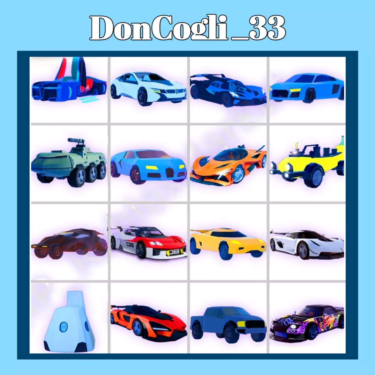 Jailbreak, Roblox, All Cars