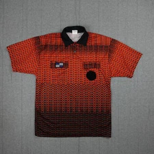 Official Sports NISOA Short Sleeve Orange Soccer Referee Shirt Jersey Size Large