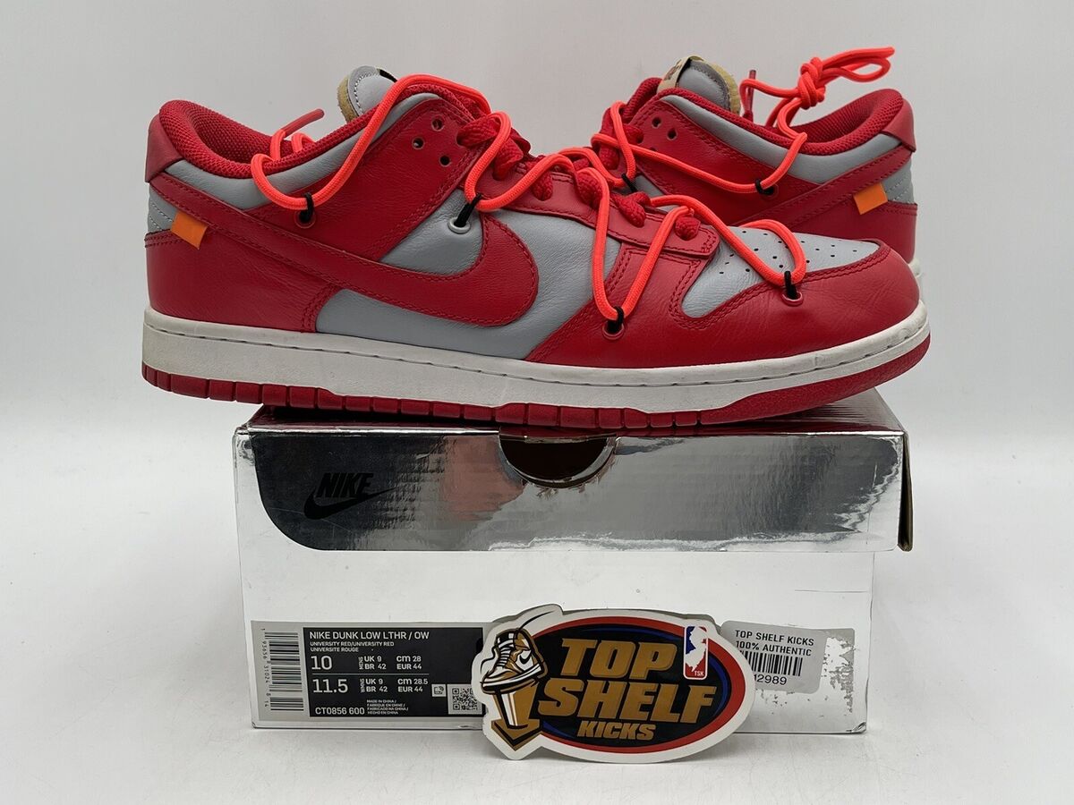 Nike Dunk Low Off White University Red 2019 Size 10 Nike Dunk Low Off White University Red 2019 Size 10