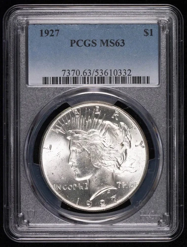 1927 P Peace Silver Dollar PCGS MS-63