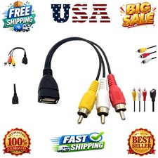 USB to 3 RCA Cable, 8 inch USB 2.0 A Female to 3RCA Male Audio Video Capture ...