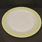 Vintage Pyrex Milk Glass 12.5" Chop Plate Platter Lime Green Rim