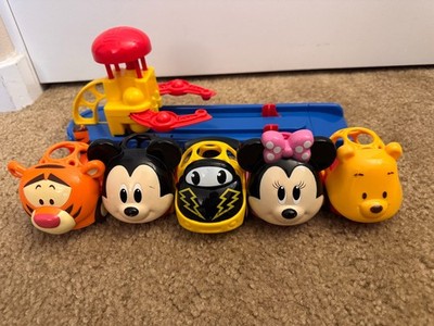 Disney Oball Cars & Launcher Go Grippers Tigger Mickey Minnie Pooh Lot 5