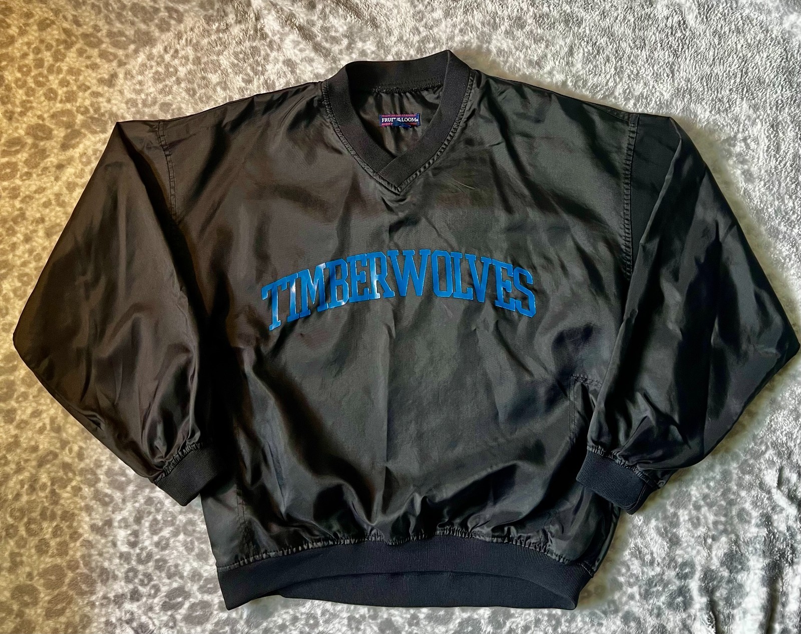 Old school Timberwolves pullover windbreaker - image 1