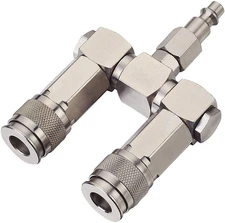 Air Hose Connector- 2 Way Air Hose Splitter,1/4 in NPT, Air Compressor