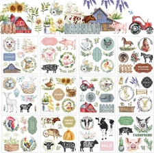 BBTO 12 Sheets Rub on Transfers for Crafts and Furniture Small, Multicolor 