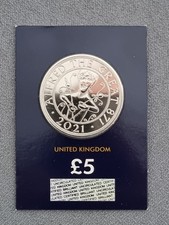 2021 UK Alfred The Great £5 Coin BU Certified on  Change Checker Card 