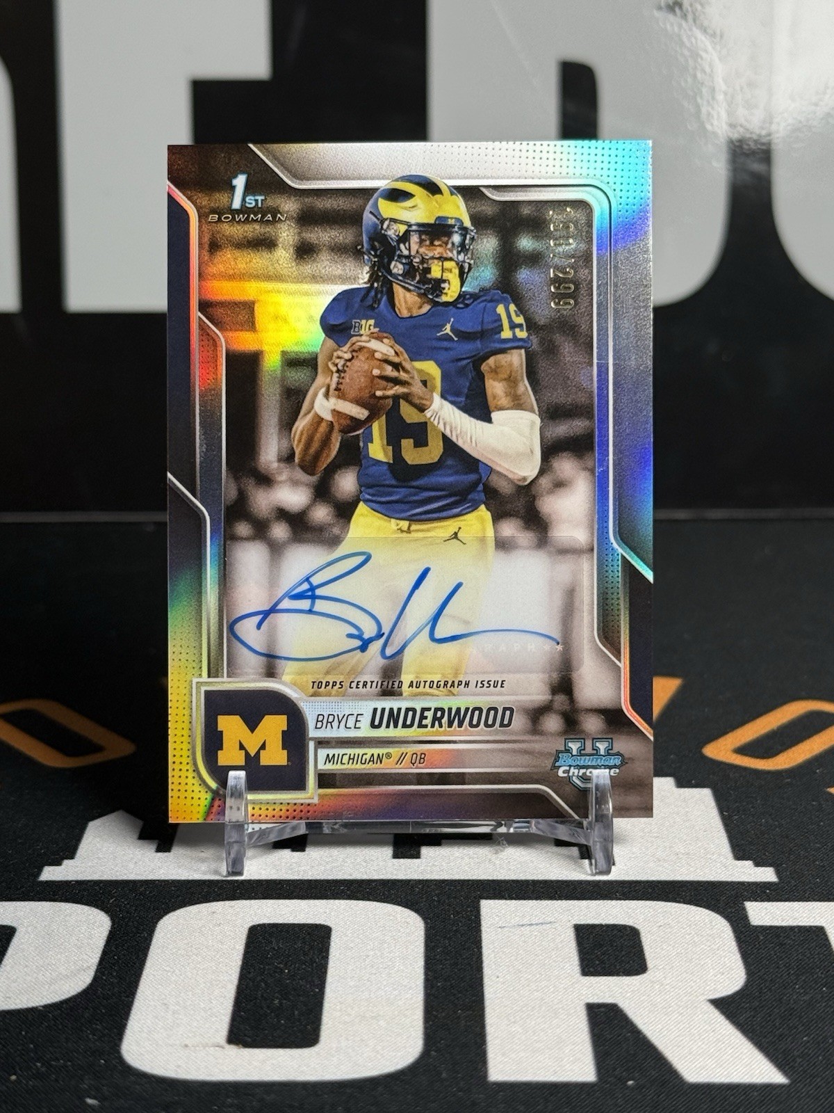 Bryce Underwood 2025 Bowman Chrome U 1st Refractor Auto /299 Michigan