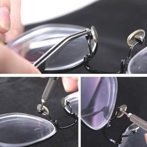 Kit de herramientas de reparación de gafas de sol Kits de gafas con tornillos Almohadillas para nariz - Imagen 7 de 12