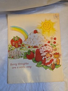 1980 Strawberry Shortcake 2 Pocket School Folder Portfolio Vtg 80s 1980s