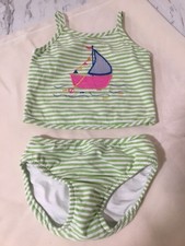 GIRLS 2 PIECE TANKINI SWIMSUIT BY BAILEY BOYS, SZ 6, PreOwned Good Condition