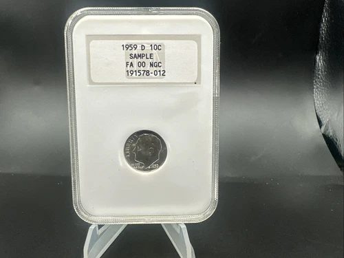 1959-D 10C Roosevelt Dime FA 00 "Grade" - NGC Fatty Sample Slab