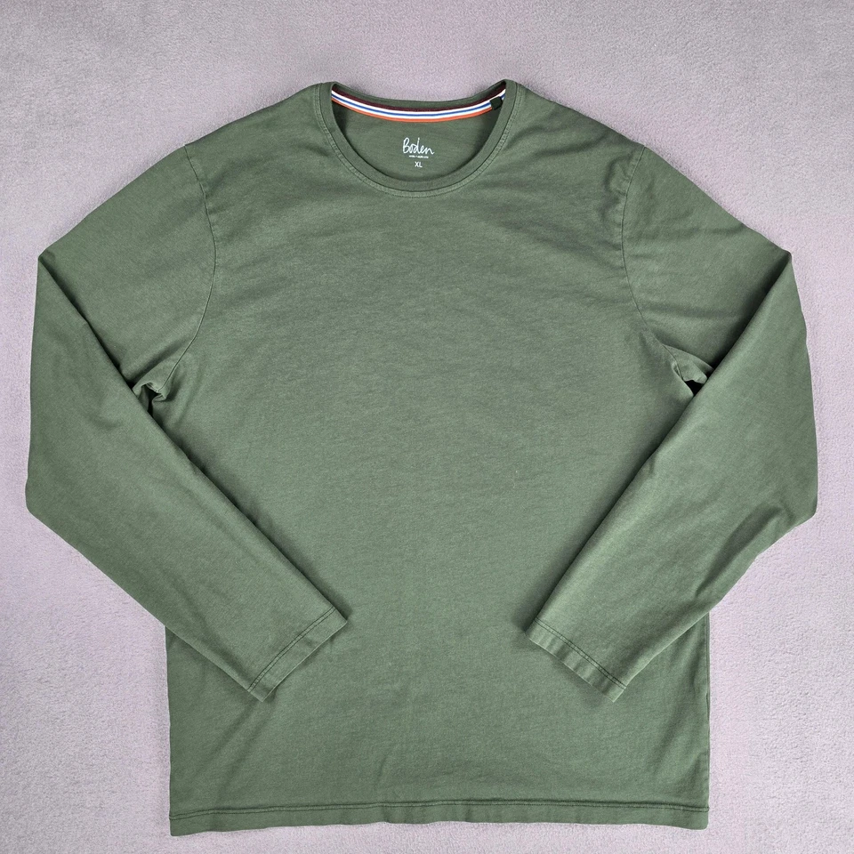 Camisa Boden Para Hombres XL Verde Manga Larga Cuello Redondo Algodón Informal Básica Hecha en Marruecos Foto 2 de 4