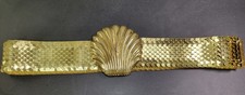 Vintage Golden Shell Fishscale Stretch Belt