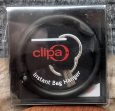 Clipa Bag Hanger Purse Hook Clip Matte Black Holds Purse Backpack up to 33 lbs  
