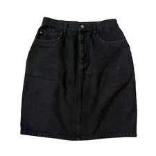 Vintage 80s 90s Gitano black denim Pencil skirt Size 11/12