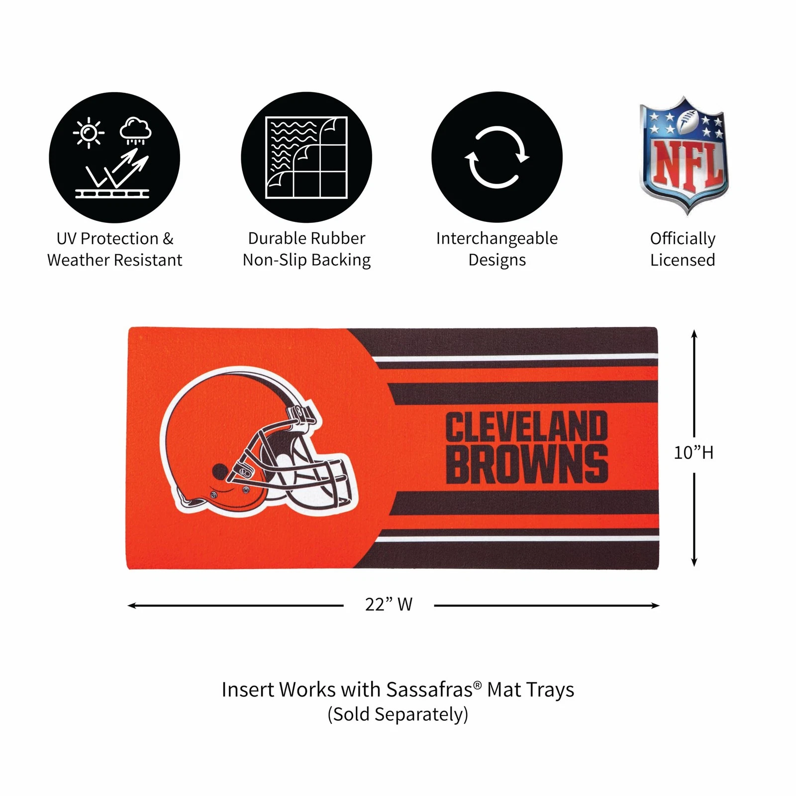 football Cleveland Browns Sassafras Switch Mat Inserts, Interchangeable Front Door...